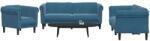 vidaXL Set de canapele, 3 piese, albastru, catifea GartenMobel Dekor (3209217) Canapea