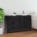 vidaXL Servanta, negru, 110x35x70 cm, lemn masiv de pin reciclat GartenMobel Dekor (349922) Comoda