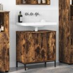 vidaXL Dulap pentru Chiuveta de Baie Stejar afumat 60.5 x 33.5 x 61 cm GartenMobel Dekor (883419)