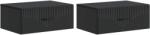 vidaXL Set 2 noptiere suspendate negre, 49 x 34, 5 x 20 cm, cu sertar (898958)