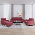 vidaXL Set canapea cu perne, 4 piese, rosu vin, material textil GartenMobel Dekor (3201550) Canapea