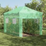 vidaXL Sera tip tunel cu cadru pliabil Verde 410x280x315 cm Metal GartenMobel Dekor (42006642)