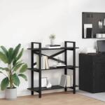 vidaXL Raft pentru carti Stejar Negru 100 x 33, 5 x 102 cm GartenMobel Dekor (883946) Biblioteca