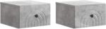 vidaXL Set 2 noptiere suspendate, gri beton, 33 x 34, 5 x 20 cm, cu sertar (898092)