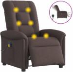 vidaXL Fotoliu electric de masaj rabatabil, maro închis, textil GartenMobel Dekor (3303249)