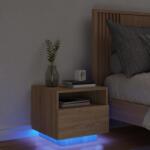 vidaXL Noptiera cu lumini LED, stejar sonoma, 40x39x37 cm GartenMobel Dekor (836802)