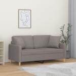 vidaXL Canapea cu 2 locuri cu pernute, gri taupe, 140 cm, textil GartenMobel Dekor (3200916) Canapea