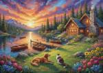 Alipson Puzzle - Puzzle Sunset Over the Lake - 500 piese