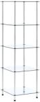 vidaXL Raft cu 5 niveluri transparent, 40x40x130 cm, sticla securizata GartenMobel Dekor (249506) Biblioteca