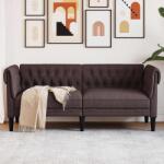 vidaXL Canapea Chesterfield cu 2 locuri, maro închis, material textil GartenMobel Dekor (372550) Canapea