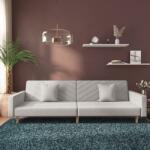 vidaXL Canapea extensibila cu 2 locuri, 2 perne, gri deschis, textil GartenMobel Dekor (375899) Canapea