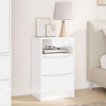 vidaXL Noptiera cu sertar Alb lucios 40 x 30 x 467 cm Lemn compozit GartenMobel Dekor (888915)