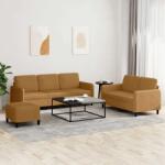vidaXL Set de canapele, 3 piese, maro, catifea GartenMobel Dekor (3202031) Canapea
