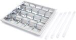 KOLORENO Set: 1x Corp de iluminat cu grilă încastrat 4x60cm + 4x Tub LED 9W - Alb cald (3000K) (KPL-RASTR_4X60P-BC)