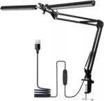 BERGE Lampă de birou LED dublă pentru desen 8W STL028 - Neagră - Alb neutru (4000K) (STL028)