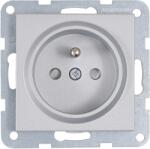 INNY Priză cu pin de împământare și obturator - Visio S55 - Cleme automate - Argintiu (EV121351)