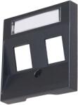 INNY Placă centrală cu etichetă pentru prize RJ45 - dublă - Visio S55 - Antracit - CUBIC (EV114304)