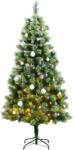 vidaXL Brad Craciun artificial articulat cu 150 LED-uri/globuri 120 cm GartenMobel Dekor (3210311)