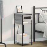 vidaXL Noptiera gri sonoma cu statie de incarcare, 41 x 28 x 76 cm (859578)