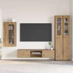 vidaXL Set comoda TV FLORIN 3 pcs Stejar Artizanal Lemn compozit GartenMobel Dekor (3397973)