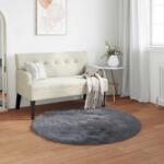 vidaXL Covor din Lana Faux Tafalla Antracit Ø 80 cm Poliester GartenMobel Dekor (42021601) Covor
