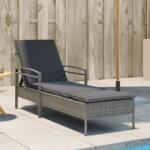 vidaXL Sezlong cu perna, gri, 63x200x81 cm, poliratan GartenMobel Dekor (368301)