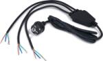 BERGE Fișa cu cablu de alimentare cu împământare, splitter 1/3 3x0.75mm 2m - Negru (7286)