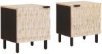 vidaXL Set 2 noptiere albe, 40 x 33 x 46 cm, din lemn masiv de mango (4017861)
