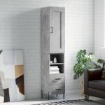 vidaXL Dulap înalt, gri beton, 34, 5x34x180 cm, lemn prelucrat GartenMobel Dekor (3200269) Comoda