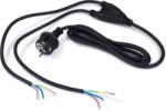 BERGE Fișa cu cablu de alimentare cu împământare, splitter 1/2 3x0.75mm 2m - Negru (6484)