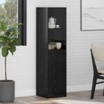 vidaXL Bufet Stejar Negru 35 x 37 x 142 cm Lemn compozit GartenMobel Dekor (882906) Comoda