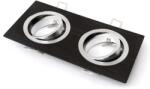 KOLORENO Corp de iluminat halogen mobil încastrat din aluminiu LED Almi dublu - Negru periat (OS_ALMI-2X_CZ)
