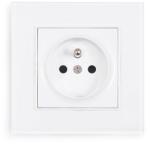 Lumenix Set: 1x Priză electrică de sticlă Bianka 230V 16A + ramă de sticlă - Alb (ZEST-BIANKA-61+71)