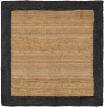 vidaXL Covor din iuta gri închis 160x160 cm, handmade, pentru living (42010693) Covor