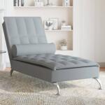 vidaXL Sezlong de masaj cu sprijin, gri deschis, material textil GartenMobel Dekor (379443)