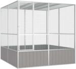 vidaXL Colivie pentru pasari gri 213, 5x217, 5x211, 5 cm otel galvanizat GartenMobel Dekor (171552)