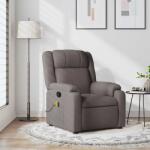 vidaXL Fotoliu de masaj rabatabil, gri taupe, material textil GartenMobel Dekor (373556)