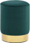 vidaXL Taburet, verde închis si auriu, catifea 28 x 36 cm GartenMobel Dekor (249832)