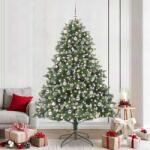 vidaXL Brad de Craciun artificial Verde 240 cm PVC si Plastic si Otel GartenMobel Dekor (3395259)