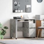 vidaXL Birou cu Roti Stejar Concret 91 x 50 x 77 cm Lemn compozit GartenMobel Dekor (869533)