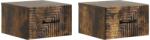 vidaXL Set 2 noptiere suspendate stejar fumuriu, lemn prelucrat, 34, 5x33x20 cm (898606)