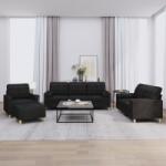 vidaXL Set de canapele cu perne, 4 piese, negru, material textil GartenMobel Dekor (3201270) Canapea
