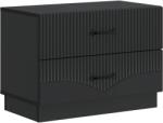 vidaXL Noptiera neagra cu 2 sertare, 62 x 34, 5 x 44, 5 cm, lemn prelucrat (895236)