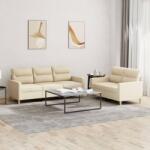 vidaXL Set de canapele cu perne, 2 piese, crem, textil GartenMobel Dekor (3201602) Canapea