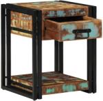 vidaXL Noptiera rustica cu sertar si raft, lemn reciclat masiv, 40x40x50 cm (4016702)