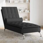 vidaXL Sezlong de masaj cu sprijin, negru, material textil GartenMobel Dekor (379445)