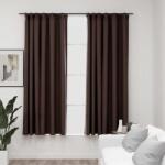 vidaXL Draperii opace aspect in, carlige, 2 buc. gri taupe, 140x175 cm GartenMobel Dekor (321204)