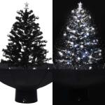 vidaXL Brad de Craciun cu ninsoare si baza umbrela, negru, 75 cm, PVC GartenMobel Dekor (289931)