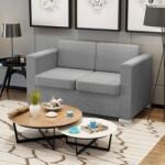 vidaXL Canapea cu 2 locuri, gri deschis, material textil GartenMobel Dekor (243580) Canapea