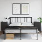 vidaXL Noptiere, 2 buc. , negru, 36x39x68 cm, otel laminat la rece GartenMobel Dekor (843079)